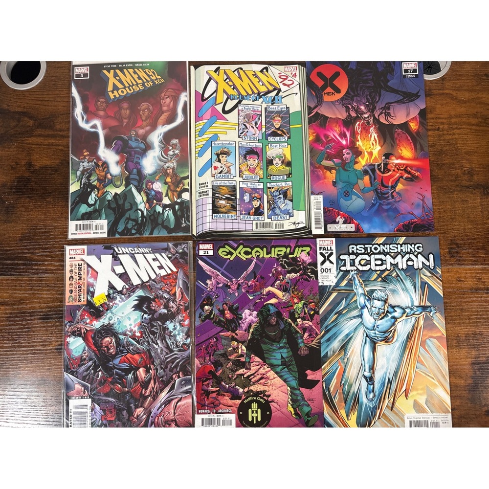 Marvel X-Men Comic Lot 6 Issues Astonishing Iceman Excalibur Uncanny X-Men 92
